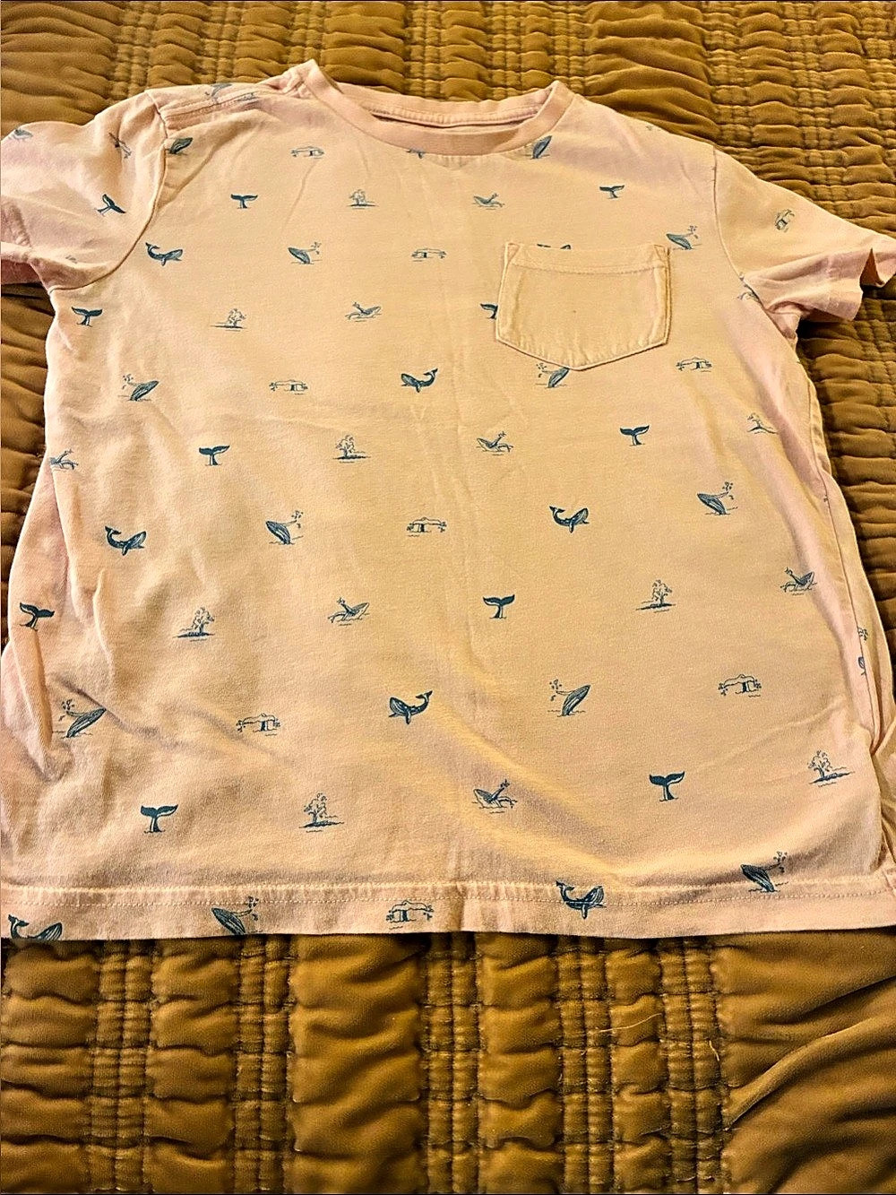 Rumi + Ryder Whale Print Short Sleeve Tee with pocket